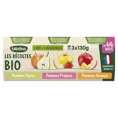 BLEDINA REC BIO POM/AN+FR/POM3X130