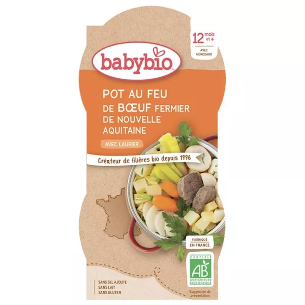 BABYBIO MENU POT AU FEU BŒUF 2X200