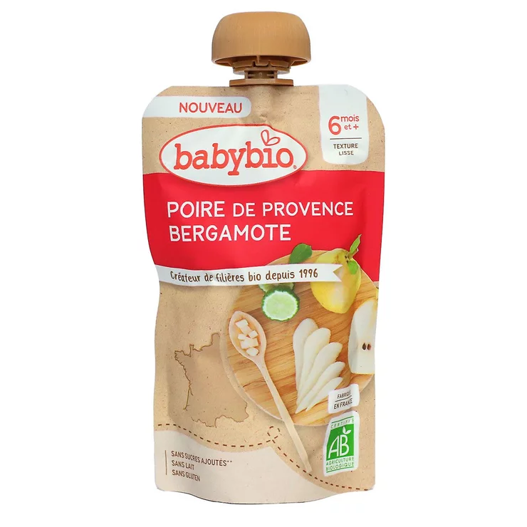 BABYBIO GOURD POIRE/BERGAMOTE 120G