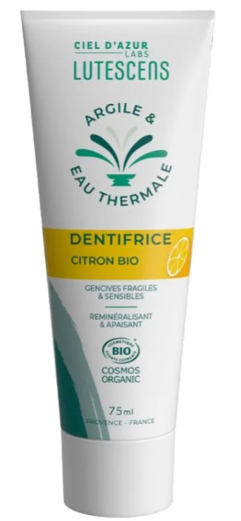 Lutescens Dentifrice Argile Et Eau Thermale Citron Bio 75ml