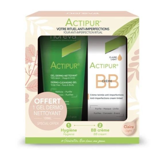 Noreva Actipur Bb Creme Antiimperfection Claire 30ml + Gel Moussant 100ml Offert