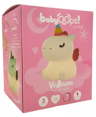 BABYOOPS VEILLEUSE LICORNE 7 COUL