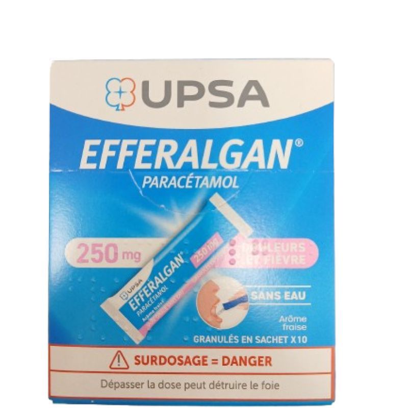 EFFERALGAN FRAISE 250MG SACHET 10