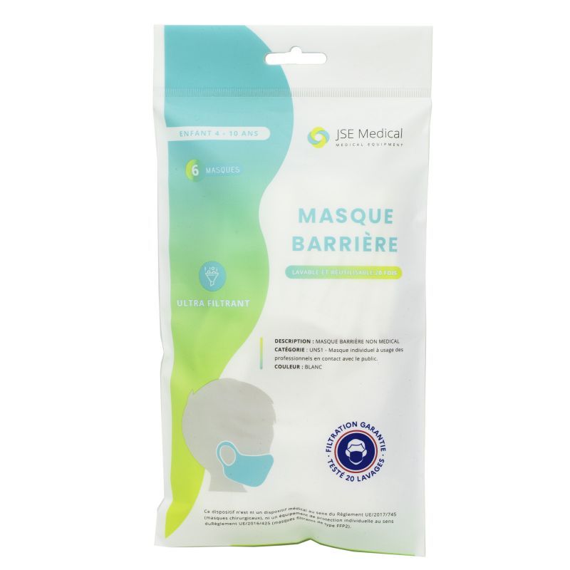 Jse Medical Masque Barriere Enfant 4/6ans X6