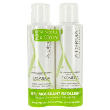 A-DERMA EXOMEGA GEL MOUS 500ML X2