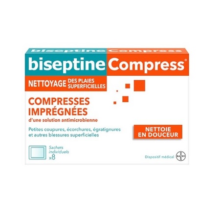 BISEPTINE COMPRESS INDIV SACH 8