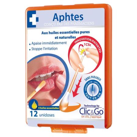 Clic And Go Aphtes Solution Buccale Unidose 12