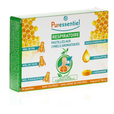 PURESSENTIEL RESP PASTIL 3 MIEL 24