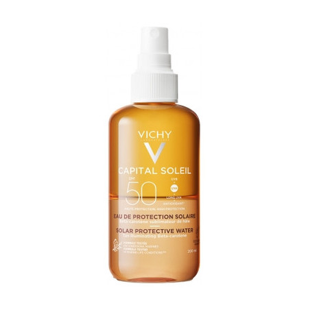 Vichy Capital Soleil Eau Solaire Hale Sublime Spf50 200ml + Lait Apres Soleil 100ml Offert