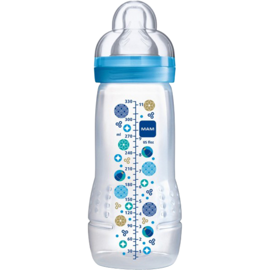 Mam Biberon Easy Active 2ème Âge Débit X Conte de Fée Bleu, 330 ml