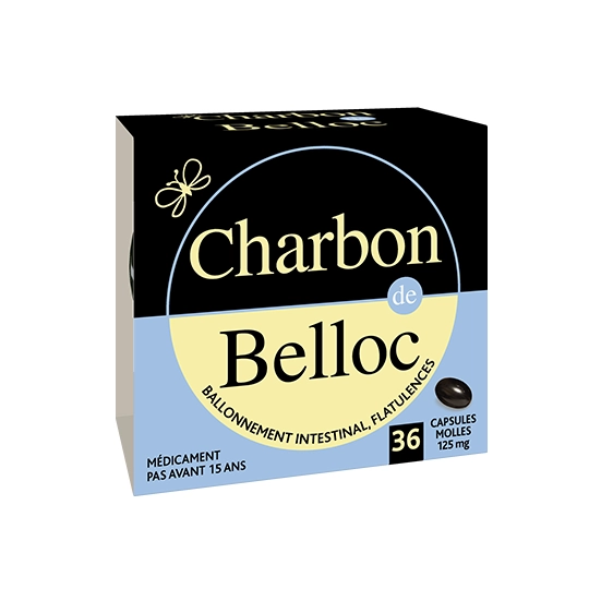 CHARBON DE BELLOC 125MG MET CAPS36