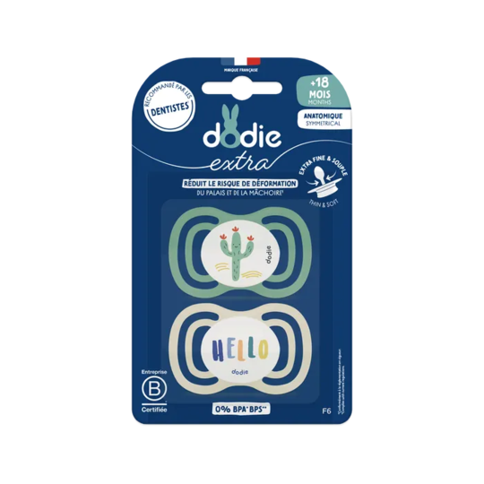 Dodie Sucette Anatomique F6 Fine +18mois X2