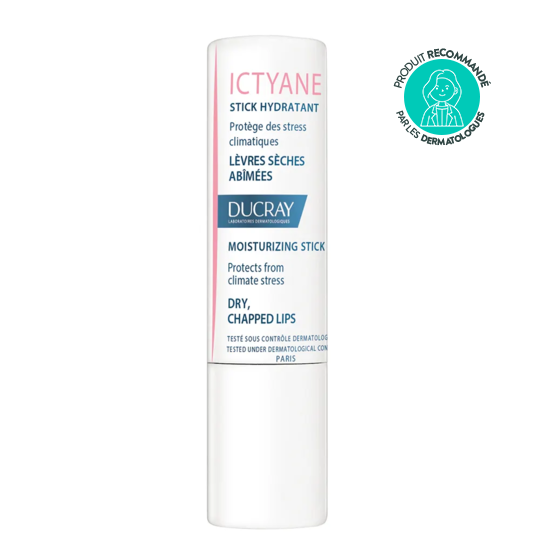 Ducray peaux sèches ictyane stick hydratant lèvres 3 g