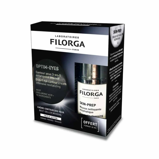 Filorga Optim Eyes Contour Des Yeux 3en1 15ml + Skin Prep Mousse Nettoyante 30ml Offert