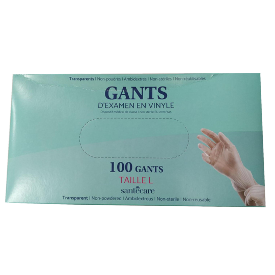 SANTECARE GANT VINYLE TRANSP NP TL