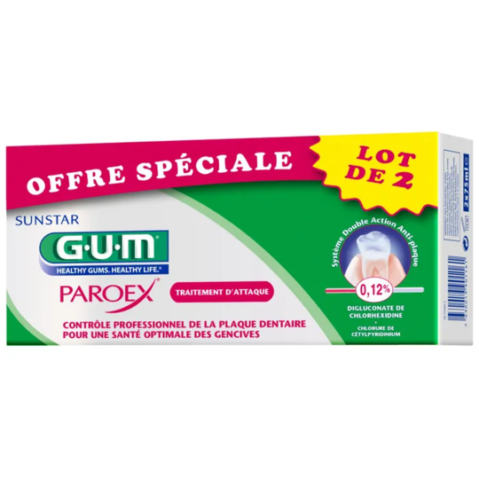 GUM PAROEX DENT ANTIPLAQUE 75MLX2