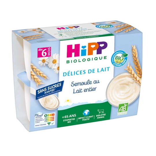 HIPP SEMOULE LAIT VANILLE 100G X4