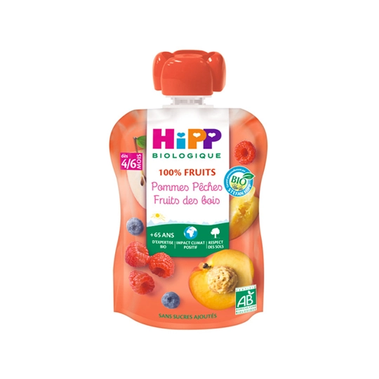HIPP COMPOTE POM PECH FR GOURD90G