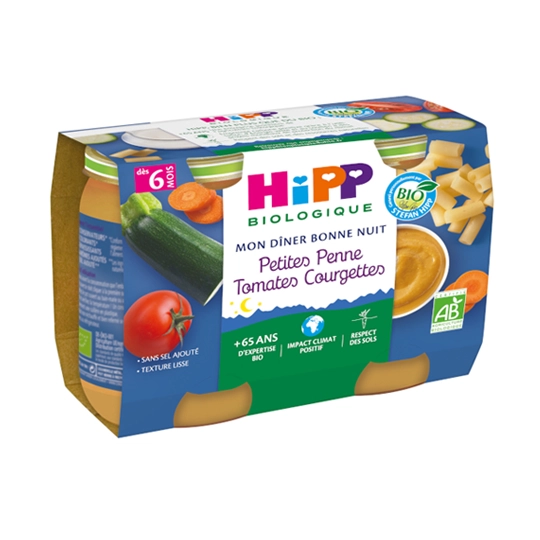 HIPP PENNE TOMATE COURGETTE 190GX2