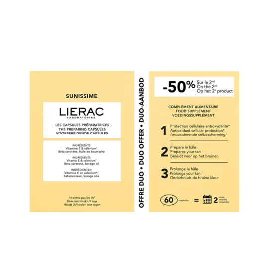 LIERAC SUN DUO PREP CAPS 2X30
