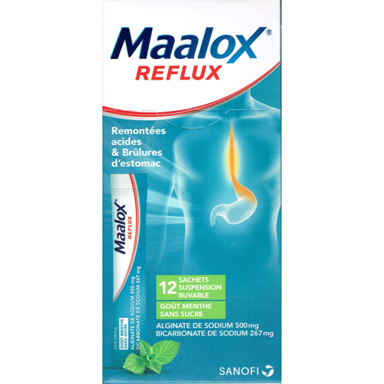 MAALOX REFLUX MENTHE S/S SACH 12