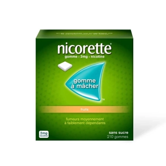 NICORETTE 2MG GOMME FRUITS SS 210