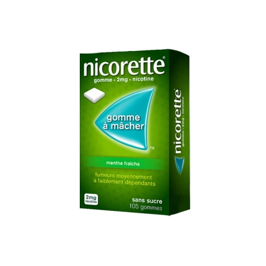 NICORETTE 2MG GOMME MENT FR SS 105