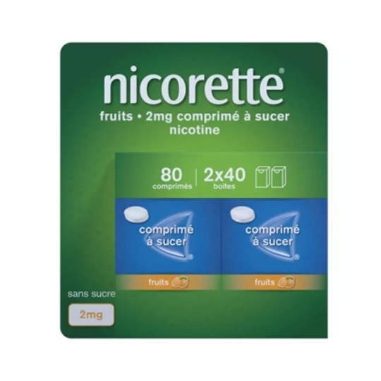 NICORETTE 2MG CPR SUCER FRUIT 80