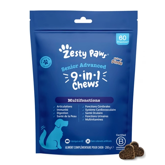 ZESTY PAWS SENIOR 9 IN 1 CHEWS 90