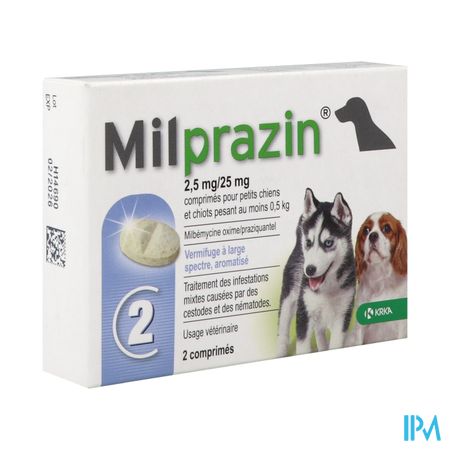 Milprazin 2mg5/25mg Chien Comprime 2