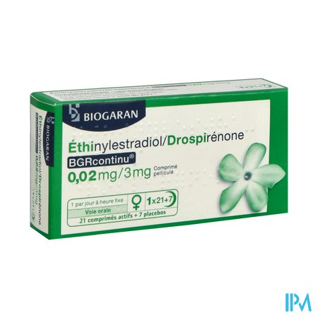 Ethinylestradiol Drospirenone Bgr Continu 0mg02/3mg Comprime Pellicule 28