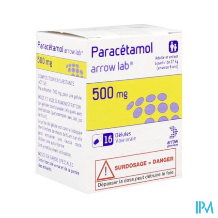 PARACETAMOL 500MG ARROW FL GEL 16