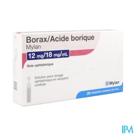 BORAX/AC.BORIQUE VTS SOL OPH 5ML20 — Pharmacie Européenne 24/24 by Nexum