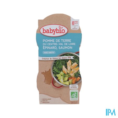 BABYBIO MENU EPINARD/SAUMON 2X200G