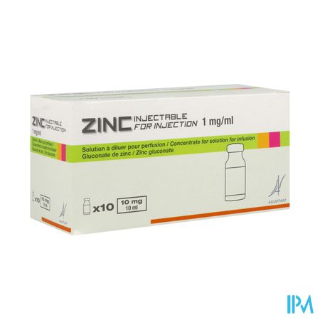 ZINC 1MG/ML A SOL INJ 10ML 10