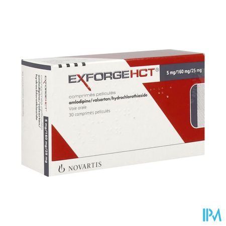 Exforge Hct 5mg/160mg/25mg Comprime 30
