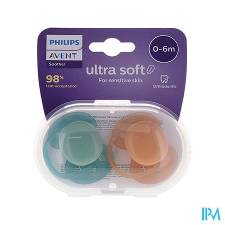 Avent Sucette Ultra Soft Silicone 0/6mois X2