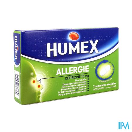 Humex Allergie Cetirizine 10mg Comprime Secable 7