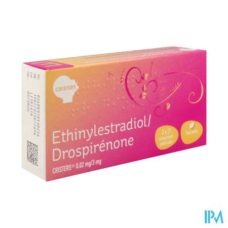 Ethinylestradiol Drospirenone Cristers 0mg02/3mg Comprime 21 X3