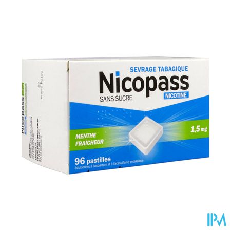 NICOPASS 1,5MG S/S MENTHE PAST 96 — Pharmacie Européenne 24/24 by Nexum