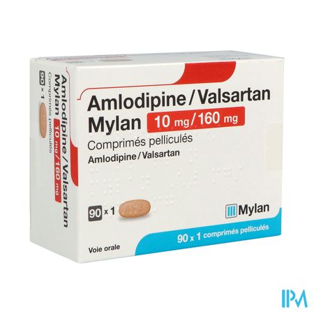 Amlodipine Valsartan Mylan 10mg/160mg Comprime 90 — Pharmacie Européenne 24/24 by Nexum
