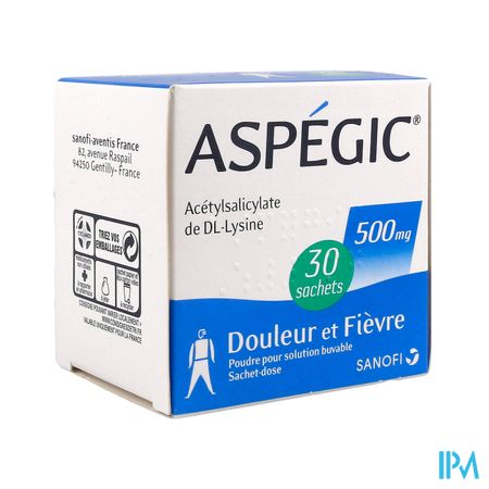 Aspegic 500mg Poudre Pour Solution Buvable Sachet 30