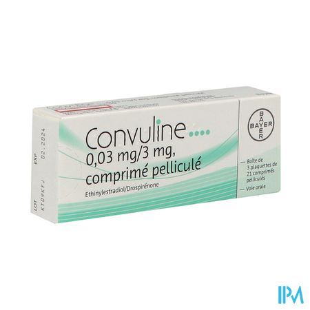 Convuline 0mg03/3mg Comprime 21 X3