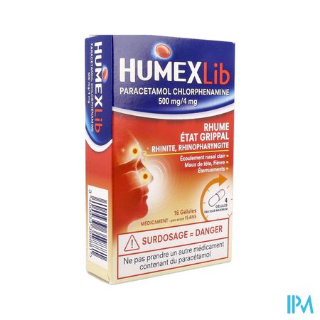 Humexlib Parace Chlorphenamine 500mg/4mg Gelule 16