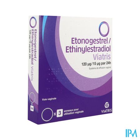 Etonogestrel Ethinylestradiol Mylan 120/15mcg/24h Diffusion Vaginal 3