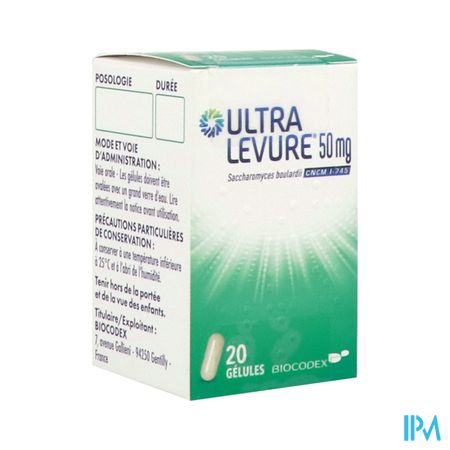ULTRA LEVURE 50MG GELULE 20