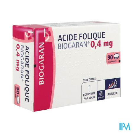 ACIDE FOLIQUE 0,4MG BGR CPR 90
