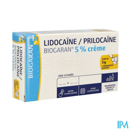 Lidocaine Prilocaine Biogaran 5% Creme 5g + 2 Pansement — Pharmacie Européenne 24/24 by Nexum