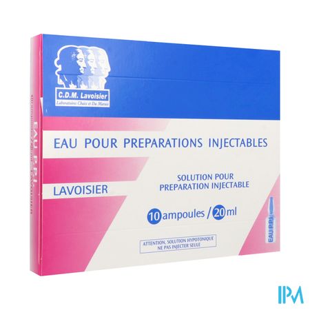 EAU PPI LAVOISIER AMP B 20ML 10