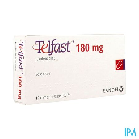 Telfast 180mg Comprime Plaquette Pvdc 15